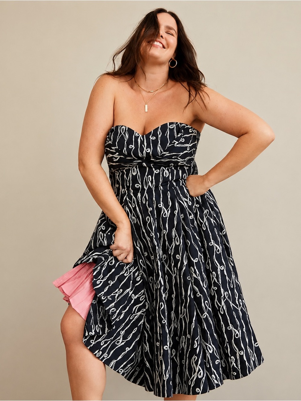 Anthropologie Girls From Savoy Cerys Midi Dress Size 4 Black White